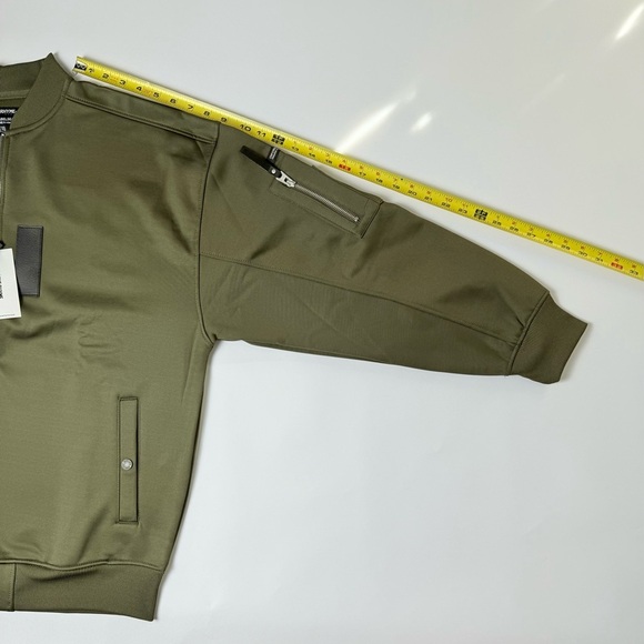 NWT Groove Rhyme| Fleece Bomber Jacket Unisex Style | Khaki | Size L - Picture 6 of 8